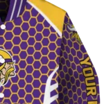 custom minnesota vikings hexagon grid purple varsity jacket best selling
