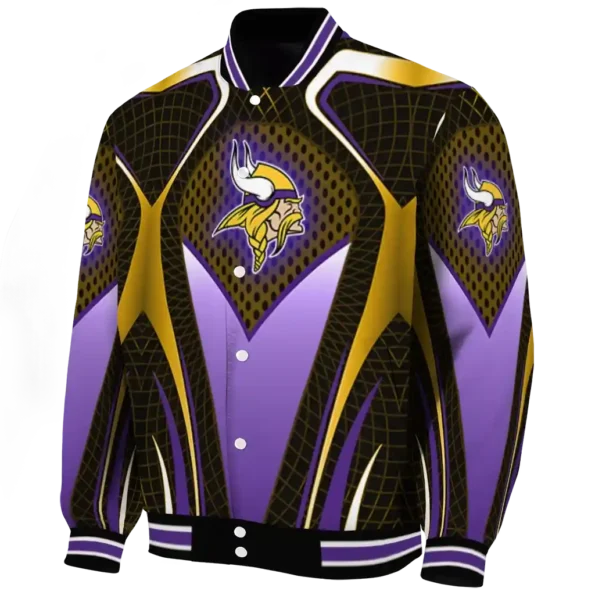 custom minnesota vikings mesh chest gold crocs black varsity jacket best selling