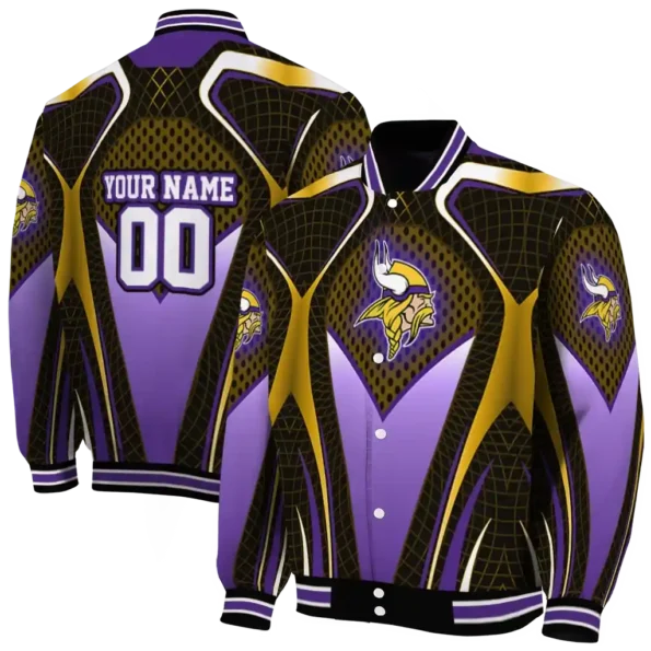 custom minnesota vikings mesh chest gold crocs black varsity jacket fashion forward