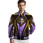 custom minnesota vikings mesh chest gold crocs black varsity jacket best selling