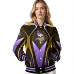 custom minnesota vikings mesh chest gold crocs black varsity jacket best selling