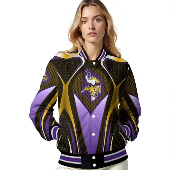 custom minnesota vikings mesh chest gold crocs black varsity jacket latest model
