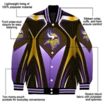 custom minnesota vikings mesh chest gold crocs black varsity jacket best selling
