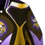 custom minnesota vikings mesh chest gold crocs black varsity jacket best selling