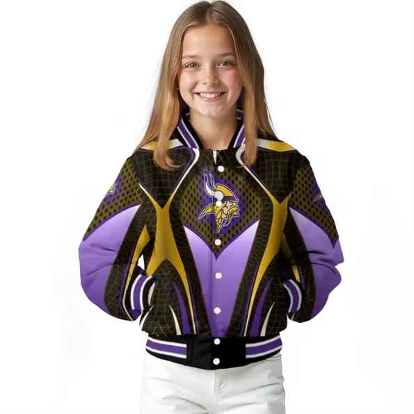 custom minnesota vikings mesh chest gold crocs black varsity jacket top rated