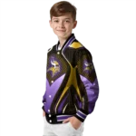 custom minnesota vikings mesh chest gold crocs black varsity jacket best selling