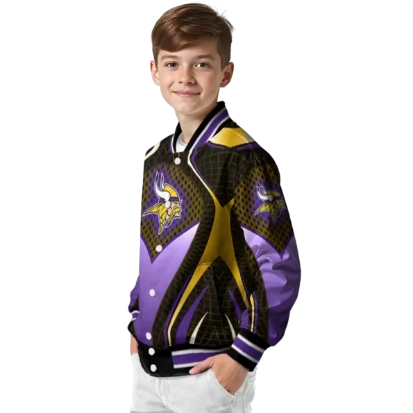 custom minnesota vikings mesh chest gold crocs black varsity jacket trendy