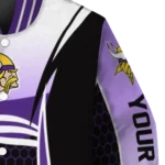 custom minnesota vikings mesh effect purple black varsity jacket best selling