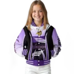 custom minnesota vikings mesh effect purple black varsity jacket best selling
