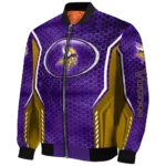 custom minnesota vikings power plate purple bomber jacket best selling