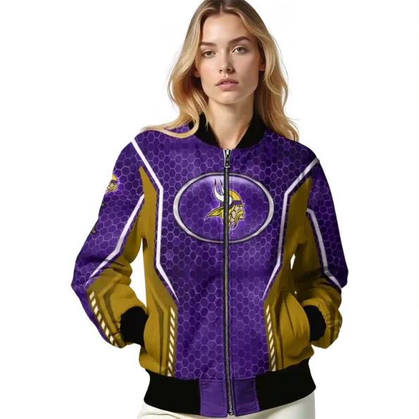 custom minnesota vikings power plate purple bomber jacket latest model