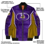 custom minnesota vikings power plate purple bomber jacket best selling
