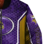 custom minnesota vikings power plate purple bomber jacket best selling