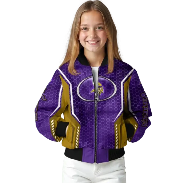 custom minnesota vikings power plate purple bomber jacket top rated