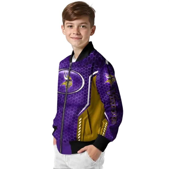 custom minnesota vikings power plate purple bomber jacket trendy