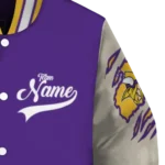 custom minnesota vikings razorback outline purple nude varsity jacket best selling