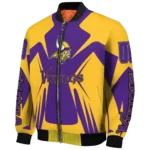 custom minnesota vikings spider mark purple gold crocs bomber jacket best selling
