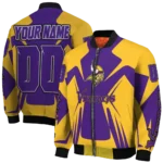 custom minnesota vikings spider mark purple gold crocs bomber jacket best selling
