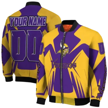 custom minnesota vikings spider mark purple gold crocs bomber jacket fashion forward
