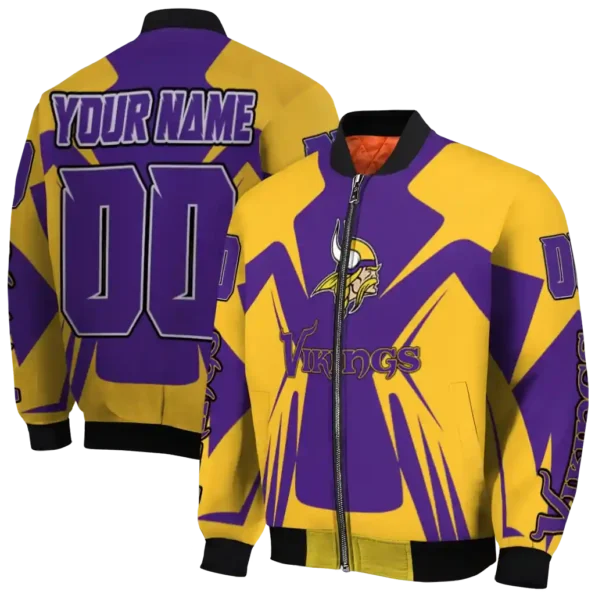 custom minnesota vikings spider mark purple gold crocs bomber jacket fashion forward