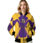 custom minnesota vikings spider mark purple gold crocs bomber jacket best selling