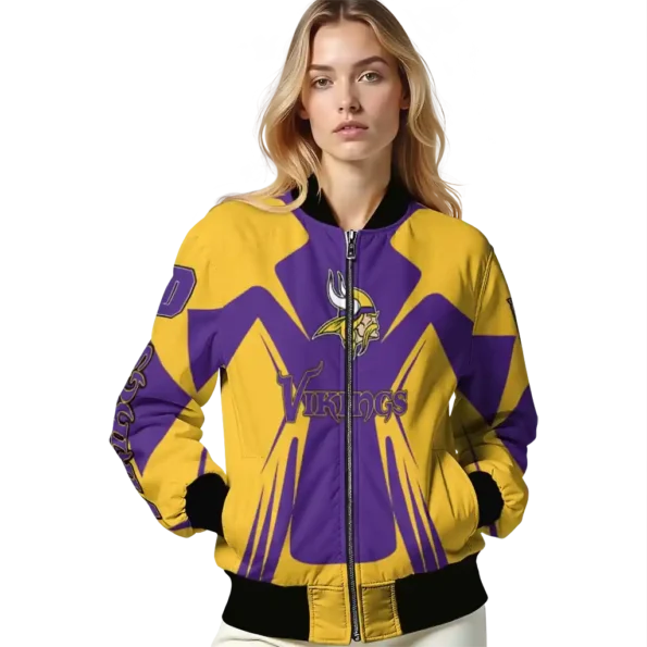 custom minnesota vikings spider mark purple gold crocs bomber jacket latest model