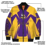custom minnesota vikings spider mark purple gold crocs bomber jacket best selling