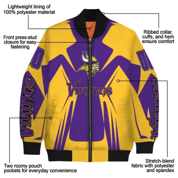 custom minnesota vikings spider mark purple gold crocs bomber jacket new arrival