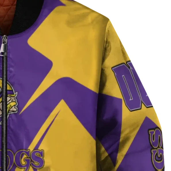 custom minnesota vikings spider mark purple gold crocs bomber jacket premium grade