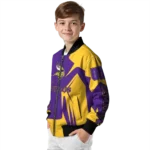 custom minnesota vikings spider mark purple gold crocs bomber jacket best selling