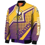 custom minnesota vikings star burst purple bomber jacket best selling