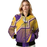 custom minnesota vikings star burst purple bomber jacket best selling
