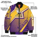 custom minnesota vikings star burst purple bomber jacket best selling