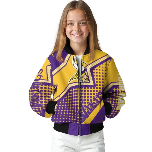 custom minnesota vikings star burst purple bomber jacket top rated