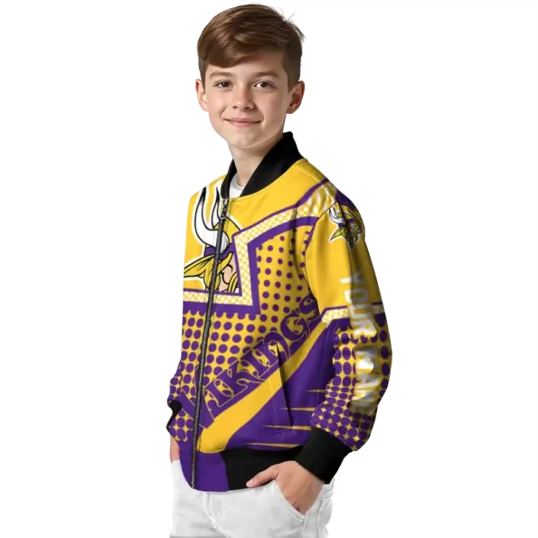 custom minnesota vikings star burst purple bomber jacket trendy