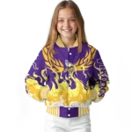 custom minnesota vikings winged blaze purple white varsity jacket best selling