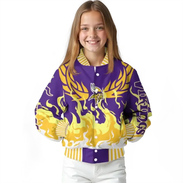 custom minnesota vikings winged blaze purple white varsity jacket top rated