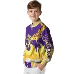 custom minnesota vikings winged blaze purple white varsity jacket best selling