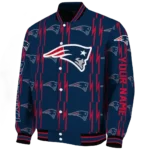 custom new england patriots bolt stripe blue varsity jacket best selling