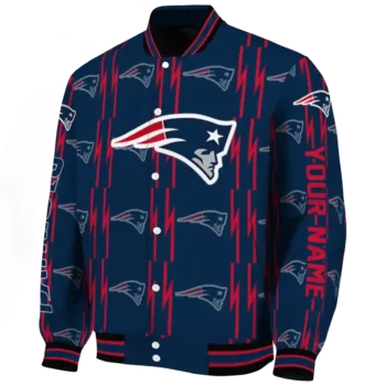 custom new england patriots bolt stripe blue varsity jacket best selling