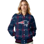 custom new england patriots bolt stripe blue varsity jacket best selling