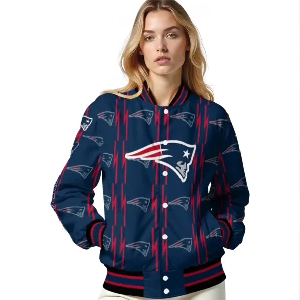 custom new england patriots bolt stripe blue varsity jacket latest model