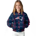 custom new england patriots bolt stripe blue varsity jacket best selling