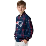 custom new england patriots bolt stripe blue varsity jacket best selling