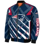 custom new england patriots chevron angles blue bomber jacket best selling