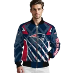 custom new england patriots chevron angles blue bomber jacket best selling