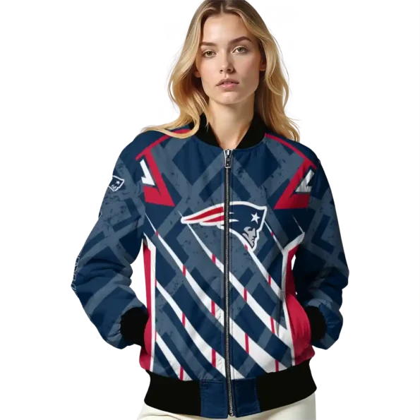 custom new england patriots chevron angles blue bomber jacket latest model
