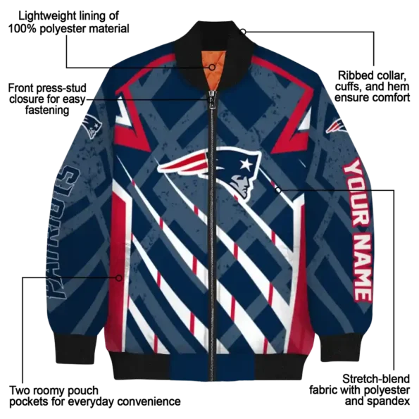 custom new england patriots chevron angles blue bomber jacket new arrival