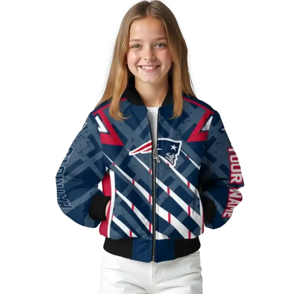 custom new england patriots chevron angles blue bomber jacket top rated