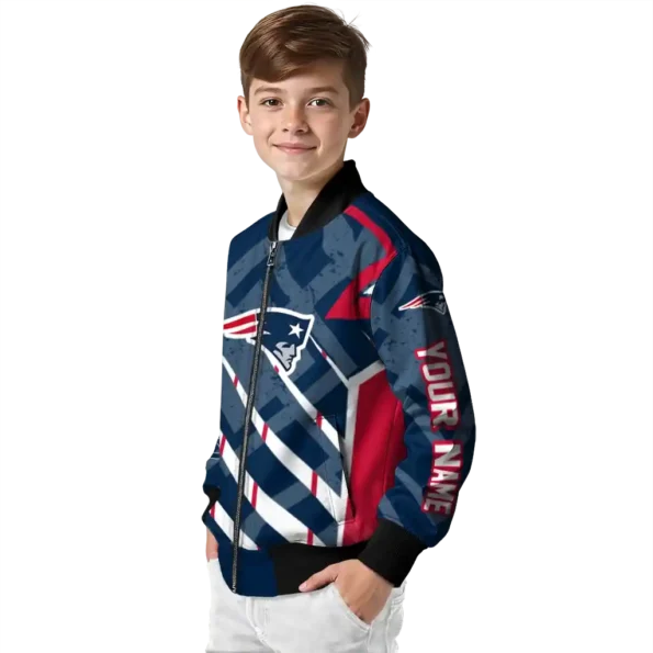 custom new england patriots chevron angles blue bomber jacket trendy